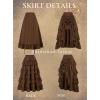 image:imageSCARLET DARKNESS Womens 2026 Summer Skirt Gothic Steampunk Skirt Renaissance HighLow Bustle SkirtNew Rufflebrown