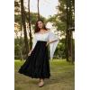 image:imageSCARLET DARKNESS Womens Boho Maxi Skirt 2026 Renaissance Long Skirt High Waist Ruffle Flowy SkirtsBlack