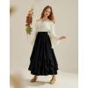 image:imageSCARLET DARKNESS Womens Boho Maxi Skirt 2026 Renaissance Long Skirt High Waist Ruffle Flowy SkirtsBlack