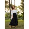 image:imageSCARLET DARKNESS Womens Boho Maxi Skirt 2026 Renaissance Long Skirt High Waist Ruffle Flowy SkirtsBlack