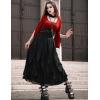 image:imageSCARLET DARKNESS Womens Boho Maxi Skirt 2026 Renaissance Long Skirt High Waist Ruffle Flowy SkirtsBlack