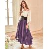 image:imageSCARLET DARKNESS Womens Boho Maxi Skirt 2026 Renaissance Long Skirt High Waist Ruffle Flowy SkirtsGrey Purple