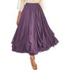 image:imageSCARLET DARKNESS Womens Boho Maxi Skirt 2026 Renaissance Long Skirt High Waist Ruffle Flowy SkirtsGrey Purple