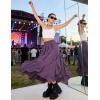 image:imageSCARLET DARKNESS Womens Boho Maxi Skirt 2026 Renaissance Long Skirt High Waist Ruffle Flowy SkirtsGrey Purple