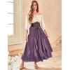 image:imageSCARLET DARKNESS Womens Boho Maxi Skirt 2026 Renaissance Long Skirt High Waist Ruffle Flowy SkirtsGrey Purple