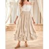 image:imageSCARLET DARKNESS Womens Boho Maxi Skirt 2026 Renaissance Long Skirt High Waist Ruffle Flowy SkirtsLight Khaki