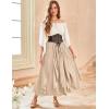 image:imageSCARLET DARKNESS Womens Boho Maxi Skirt 2026 Renaissance Long Skirt High Waist Ruffle Flowy SkirtsLight Khaki