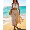 image:imageSCARLET DARKNESS Womens Boho Maxi Skirt 2026 Renaissance Long Skirt High Waist Ruffle Flowy SkirtsLight Khaki