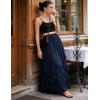 image:imageSCARLET DARKNESS Womens Boho Maxi Skirt 2026 Renaissance Long Skirt High Waist Ruffle Flowy SkirtsNavy Blue