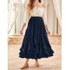 image:imageSCARLET DARKNESS Womens Boho Maxi Skirt 2026 Renaissance Long Skirt High Waist Ruffle Flowy SkirtsNavy Blue