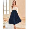 image:imageSCARLET DARKNESS Womens Boho Maxi Skirt 2026 Renaissance Long Skirt High Waist Ruffle Flowy SkirtsNavy Blue
