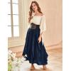 image:imageSCARLET DARKNESS Womens Boho Maxi Skirt 2026 Renaissance Long Skirt High Waist Ruffle Flowy SkirtsNavy Blue
