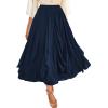 image:imageSCARLET DARKNESS Womens Boho Maxi Skirt 2026 Renaissance Long Skirt High Waist Ruffle Flowy SkirtsNavy Blue