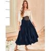 image:imageSCARLET DARKNESS Womens Boho Maxi Skirt 2026 Renaissance Long Skirt High Waist Ruffle Flowy SkirtsNavy Blue
