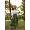 image:imageSCARLET DARKNESS Womens Boho Maxi Skirt 2026 Renaissance Long Skirt High Waist Ruffle Flowy SkirtsOlive Green