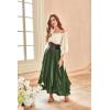 image:imageSCARLET DARKNESS Womens Boho Maxi Skirt 2026 Renaissance Long Skirt High Waist Ruffle Flowy SkirtsOlive Green