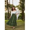 image:imageSCARLET DARKNESS Womens Boho Maxi Skirt 2026 Renaissance Long Skirt High Waist Ruffle Flowy SkirtsOlive Green
