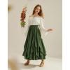 image:imageSCARLET DARKNESS Womens Boho Maxi Skirt 2026 Renaissance Long Skirt High Waist Ruffle Flowy SkirtsOlive Green