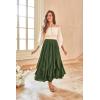 image:imageSCARLET DARKNESS Womens Boho Maxi Skirt 2026 Renaissance Long Skirt High Waist Ruffle Flowy SkirtsOlive Green