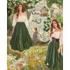 image:imageSCARLET DARKNESS Womens Boho Maxi Skirt 2026 Renaissance Long Skirt High Waist Ruffle Flowy SkirtsOlive Green