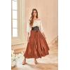 image:imageSCARLET DARKNESS Womens Boho Maxi Skirt 2026 Renaissance Long Skirt High Waist Ruffle Flowy SkirtsOrange
