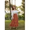 image:imageSCARLET DARKNESS Womens Boho Maxi Skirt 2026 Renaissance Long Skirt High Waist Ruffle Flowy SkirtsOrange