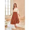 image:imageSCARLET DARKNESS Womens Boho Maxi Skirt 2026 Renaissance Long Skirt High Waist Ruffle Flowy SkirtsOrange