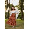 image:imageSCARLET DARKNESS Womens Boho Maxi Skirt 2026 Renaissance Long Skirt High Waist Ruffle Flowy SkirtsOrange
