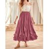image:imageSCARLET DARKNESS Womens Boho Maxi Skirt 2026 Renaissance Long Skirt High Waist Ruffle Flowy SkirtsPink