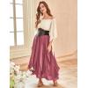 image:imageSCARLET DARKNESS Womens Boho Maxi Skirt 2026 Renaissance Long Skirt High Waist Ruffle Flowy SkirtsPink