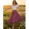 image:imageSCARLET DARKNESS Womens Boho Maxi Skirt 2026 Renaissance Long Skirt High Waist Ruffle Flowy SkirtsPink
