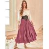 image:imageSCARLET DARKNESS Womens Boho Maxi Skirt 2026 Renaissance Long Skirt High Waist Ruffle Flowy SkirtsPink