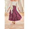 image:imageSCARLET DARKNESS Womens Boho Maxi Skirt 2026 Renaissance Long Skirt High Waist Ruffle Flowy SkirtsPurple