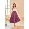 image:imageSCARLET DARKNESS Womens Boho Maxi Skirt 2026 Renaissance Long Skirt High Waist Ruffle Flowy SkirtsPurple