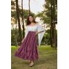 image:imageSCARLET DARKNESS Womens Boho Maxi Skirt 2026 Renaissance Long Skirt High Waist Ruffle Flowy SkirtsPurple