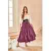 image:imageSCARLET DARKNESS Womens Boho Maxi Skirt 2026 Renaissance Long Skirt High Waist Ruffle Flowy SkirtsPurple
