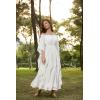 image:imageSCARLET DARKNESS Womens Boho Maxi Skirt 2026 Renaissance Long Skirt High Waist Ruffle Flowy SkirtsWhite