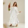 image:imageSCARLET DARKNESS Womens Boho Maxi Skirt 2026 Renaissance Long Skirt High Waist Ruffle Flowy SkirtsWhite