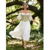 image:imageSCARLET DARKNESS Womens Boho Maxi Skirt 2026 Renaissance Long Skirt High Waist Ruffle Flowy SkirtsWhite