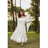 image:imageSCARLET DARKNESS Womens Boho Maxi Skirt 2026 Renaissance Long Skirt High Waist Ruffle Flowy SkirtsWhite