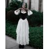image:imageSCARLET DARKNESS Womens Boho Maxi Skirt 2026 Renaissance Long Skirt High Waist Ruffle Flowy SkirtsWhite
