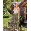 image:imageSCARLET DARKNESS Womens Boho Maxi Skirt High Waisted Chiffon Flowy Long Renaissance SkirtsBrown Green Floral