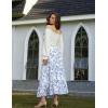 image:imageScarlet Darkness Floral Maxi Long Skirts for Women Summer 2026 Tiered Skirt Flowy Boho Fairy Skirt with PocketsBlue White Floral