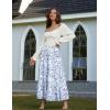 image:imageScarlet Darkness Floral Maxi Long Skirts for Women Summer 2026 Tiered Skirt Flowy Boho Fairy Skirt with PocketsBlue White Floral