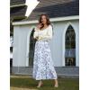 image:imageScarlet Darkness Floral Maxi Long Skirts for Women Summer 2026 Tiered Skirt Flowy Boho Fairy Skirt with PocketsBlue White Floral