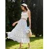 image:imageScarlet Darkness Floral Maxi Long Skirts for Women Summer 2026 Tiered Skirt Flowy Boho Fairy Skirt with PocketsWhite Blue Floral