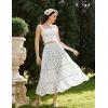 image:imageScarlet Darkness Floral Maxi Long Skirts for Women Summer 2026 Tiered Skirt Flowy Boho Fairy Skirt with PocketsWhite Blue Floral