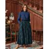 image:imageScarlet Darkness Long Plaid Skirts for Women High Waist A Line Pleated Fall Maxi SkirtsBlue Plaid