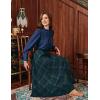 image:imageScarlet Darkness Long Plaid Skirts for Women High Waist A Line Pleated Fall Maxi SkirtsBlue Plaid