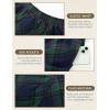 image:imageScarlet Darkness Long Plaid Skirts for Women High Waist A Line Pleated Fall Maxi SkirtsBlue Plaid